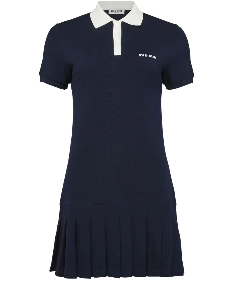 Miu Miu Plissiertes Polokleid aus Baumwollpikee 