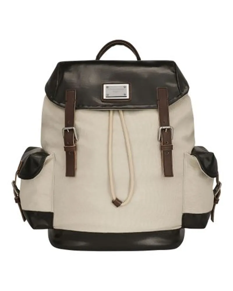 Dolce & Gabbana Canvas-Rucksack Beige