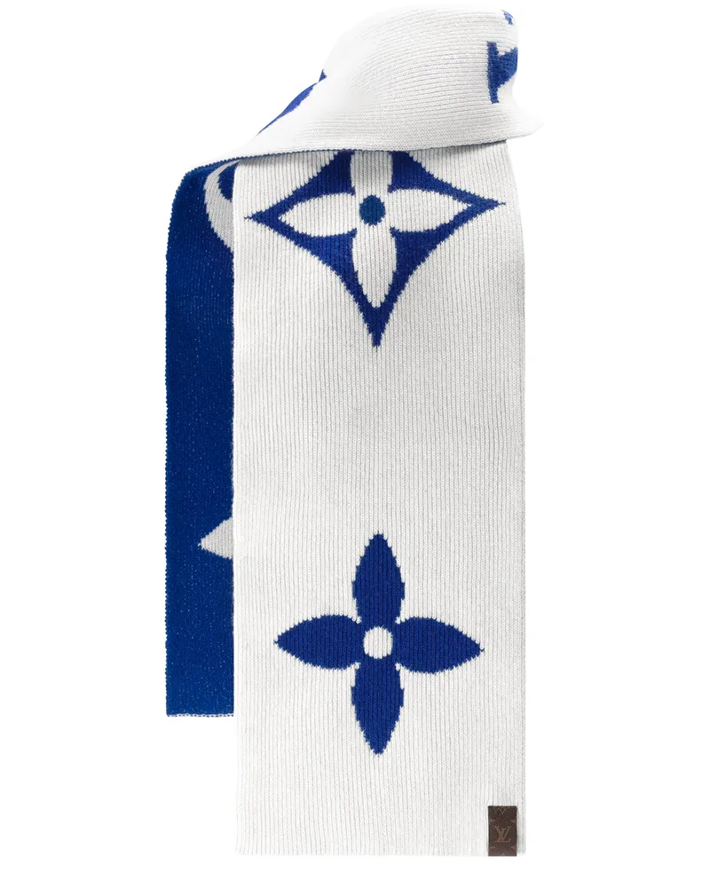 Louis Vuitton LV Medallion Knit Schal Blue