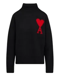 AMI Paris Rollkragenpullover Ami de Cœur Funnel Black