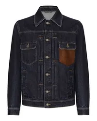 Dolce & Gabbana Denimjacke mit Leder-Tag Multicolor