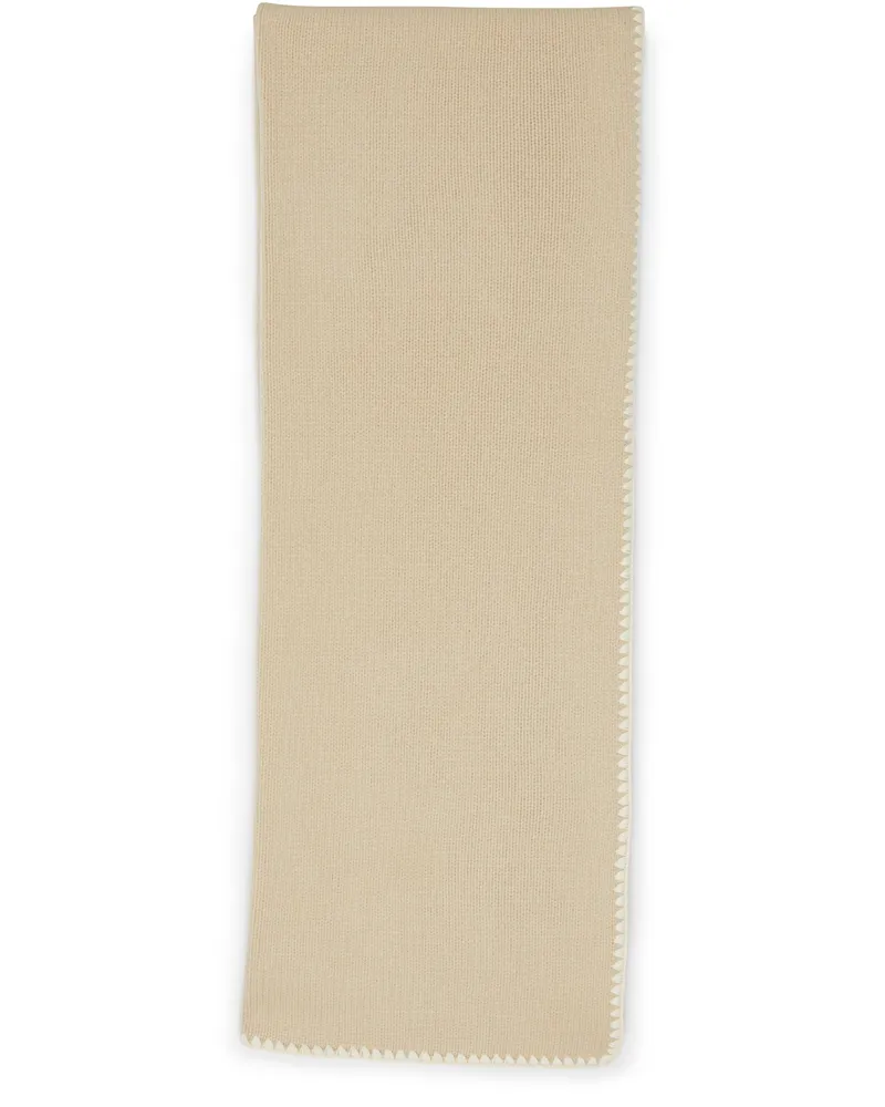 Totême Bestickter Woll-Kaschmir-Schal Beige
