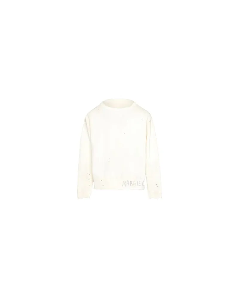 Maison Margiela Sweatshirt mit handgeschriebenem Logo White