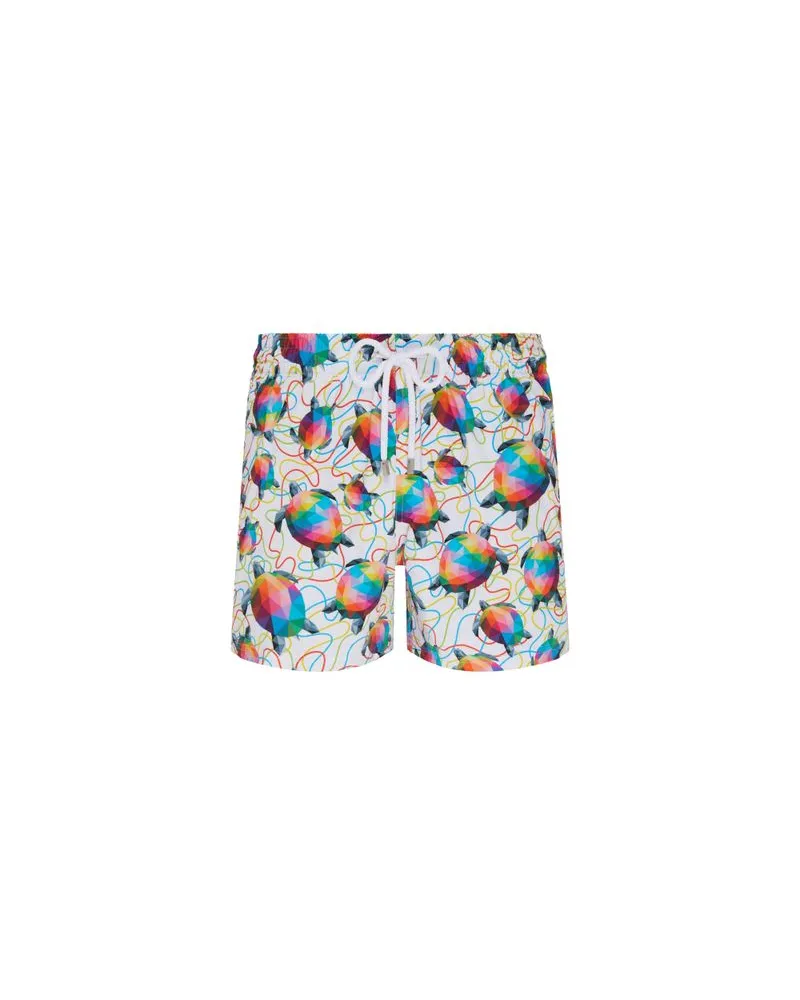 Vilebrequin x Okuda San Miguel – Stretch-Badeshorts Tortugas Multicolor