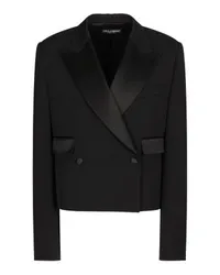 Dolce & Gabbana Zweireihige kurze Smokingjacke Black