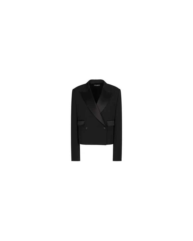 Dolce & Gabbana Zweireihige kurze Smokingjacke Black