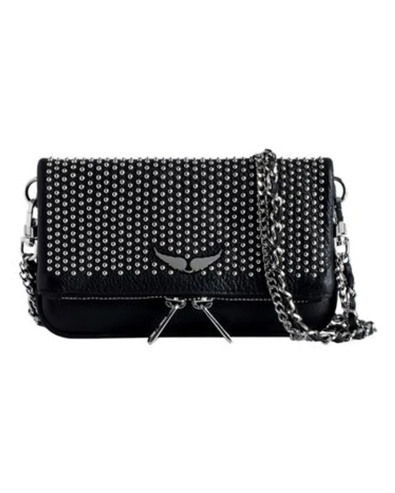 Zadig & Voltaire Clutch Rock Nano Plumetis Black