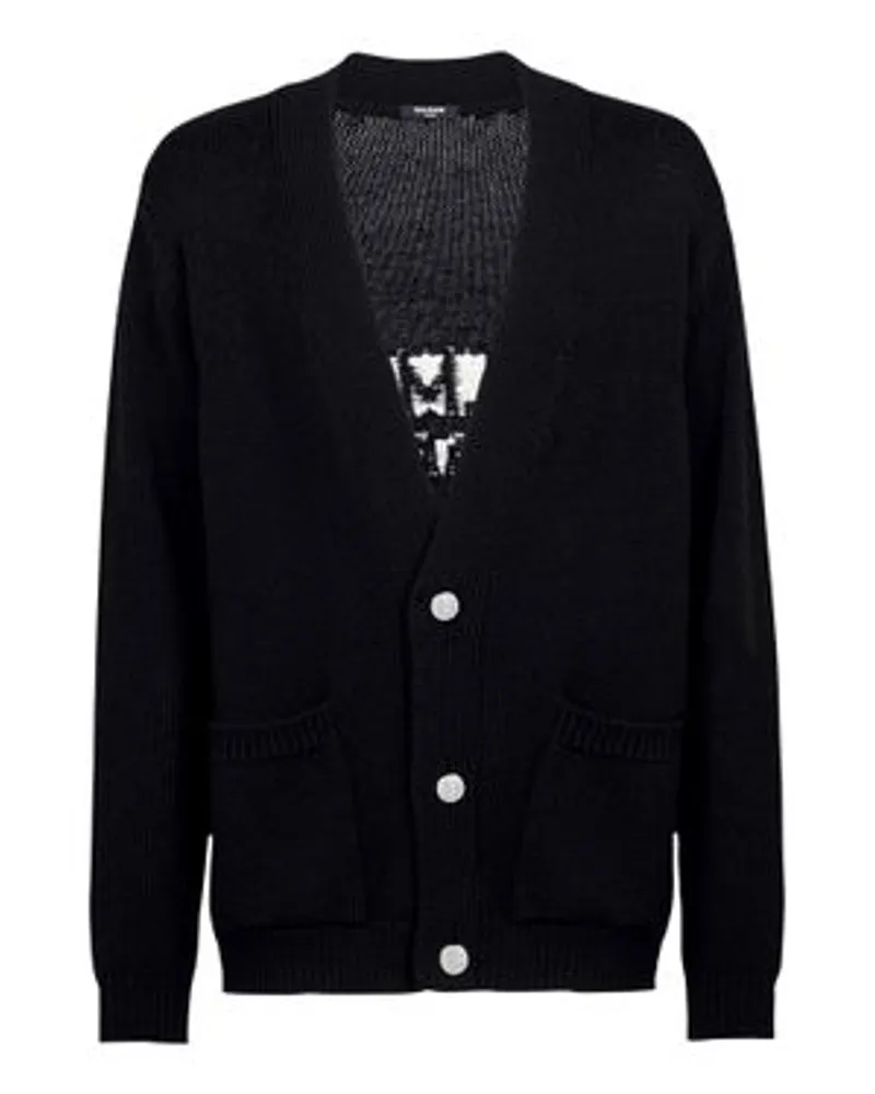 Balmain Cardigan mit Balmain-Logo Black