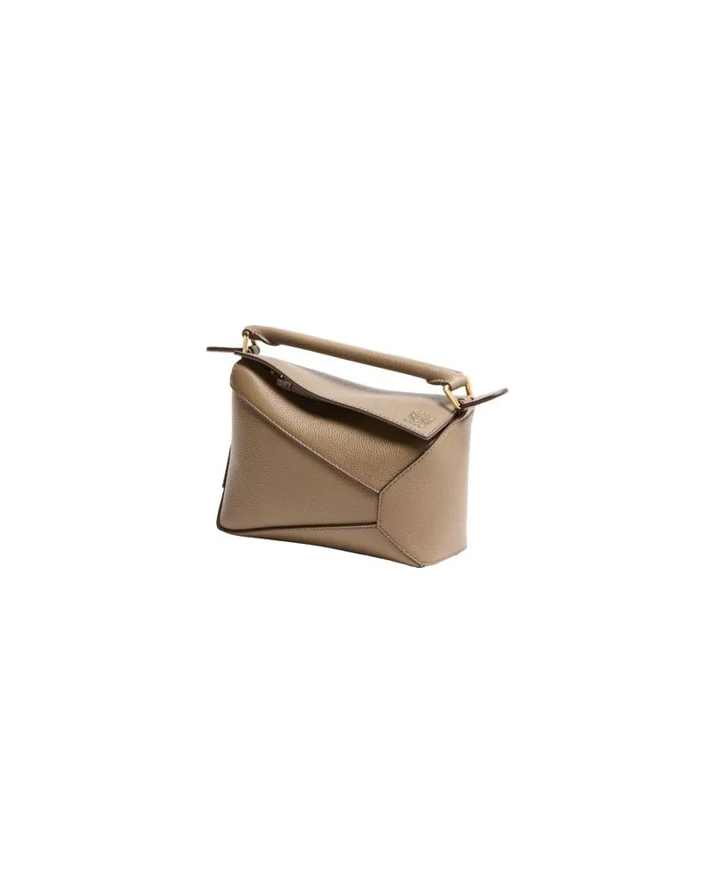 Loewe Gepunktete kleine Tasche Puzzle Beige