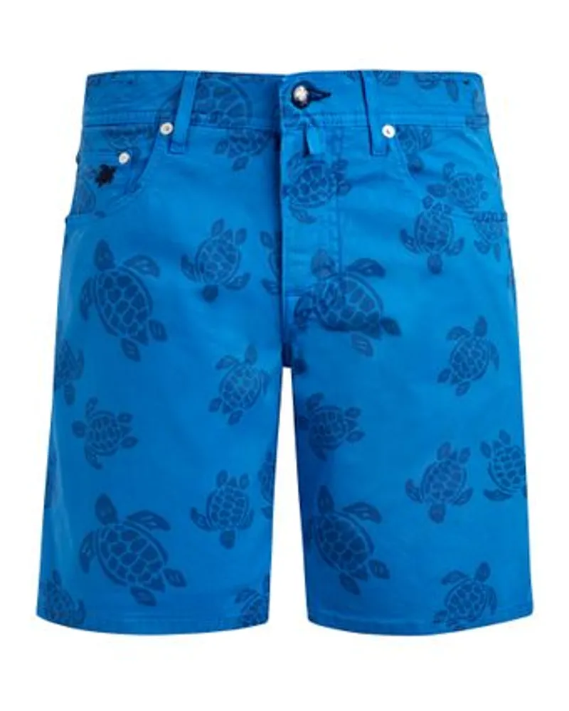 Vilebrequin Bermudashorts mit Harzdruck Ronde Des Tortues Blue