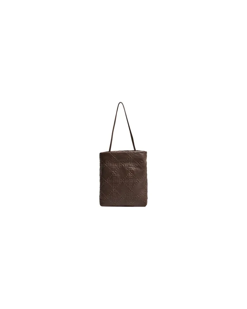 The Row Lilou woven leather bag Brown