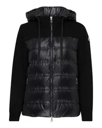 Moncler Zwei materialien daunenjacke Black