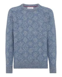 Brunello Cucinelli Pullover in Jacquard Blue