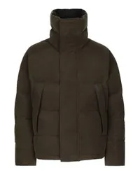 Dolce & Gabbana Gepolsterte Canvasjacke mit hohem Halsausschnitt Brown