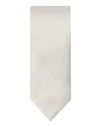 Dolce & Gabbana Seidenkrawatte mit DG-Logo White