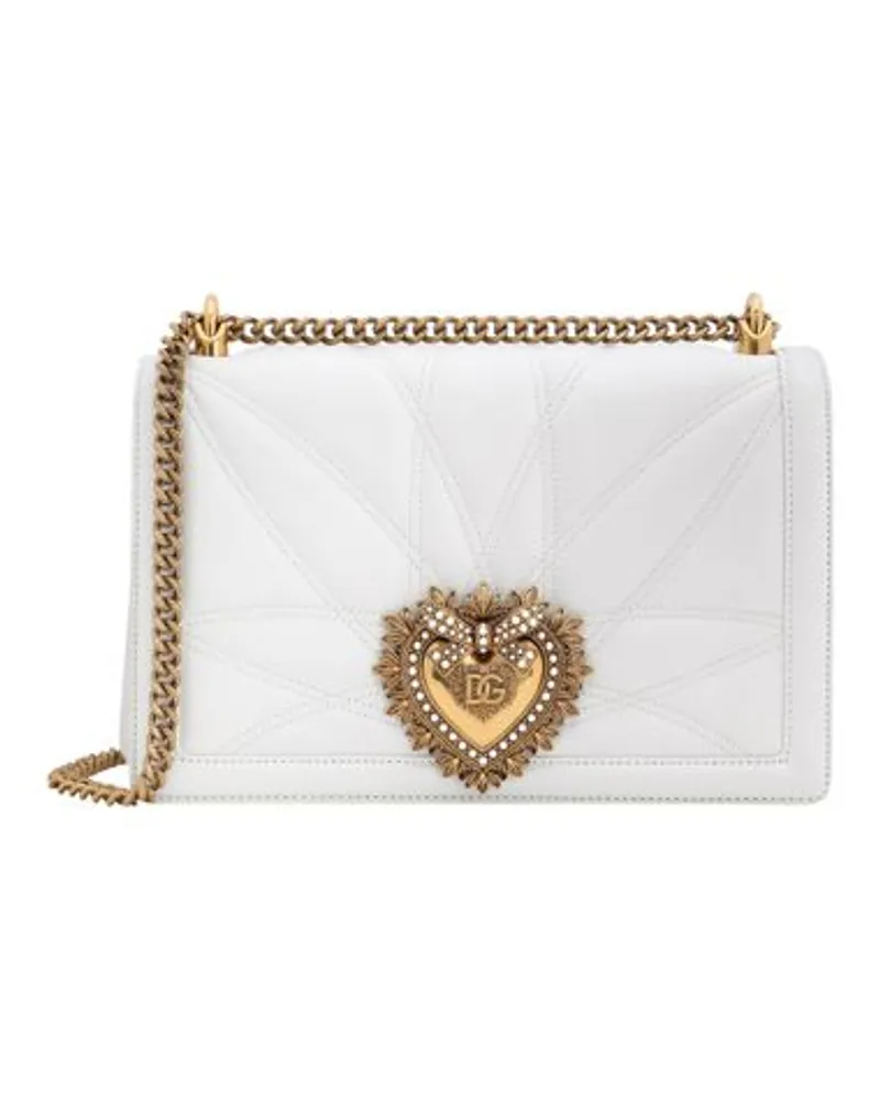 Dolce & Gabbana Große Schultertasche Devotion White