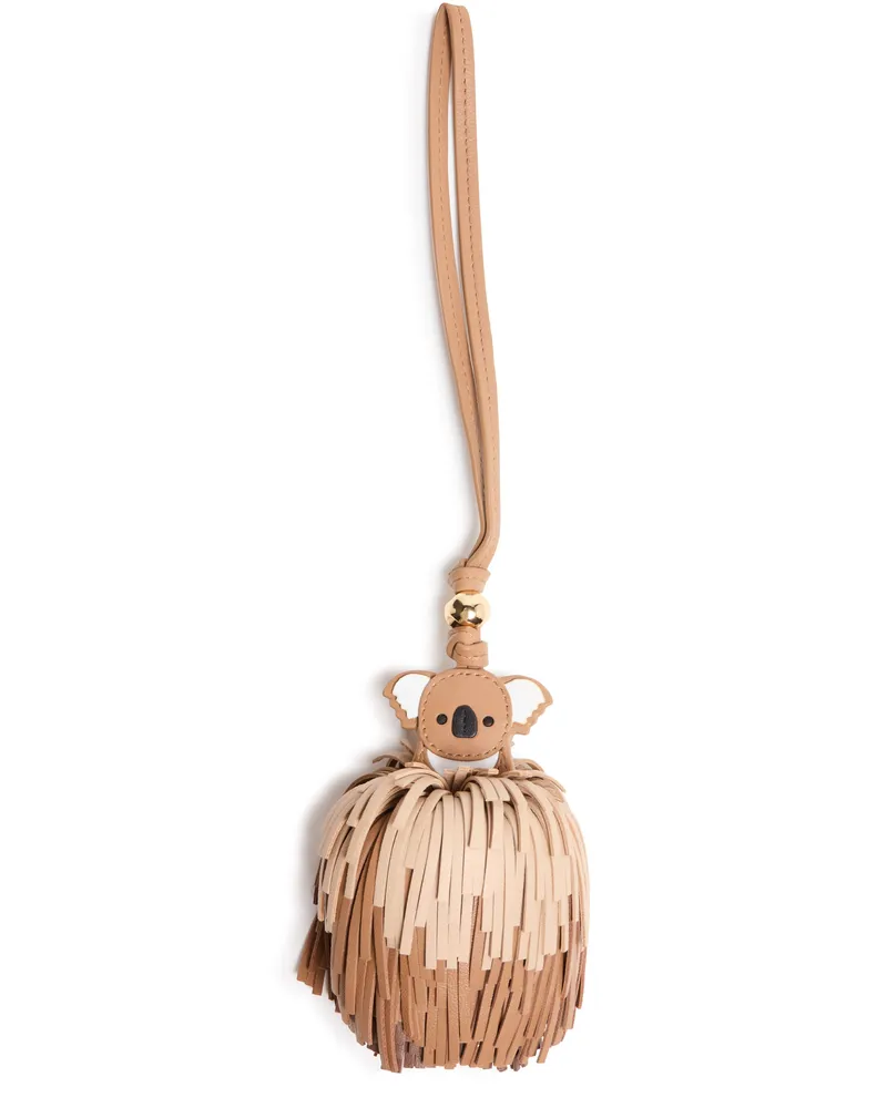 Zimmermann Taschen-Charm mit Fransen und Koala-Motiv Grey
