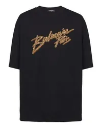 Balmain T-Shirt mit Balmain-Signatur Black