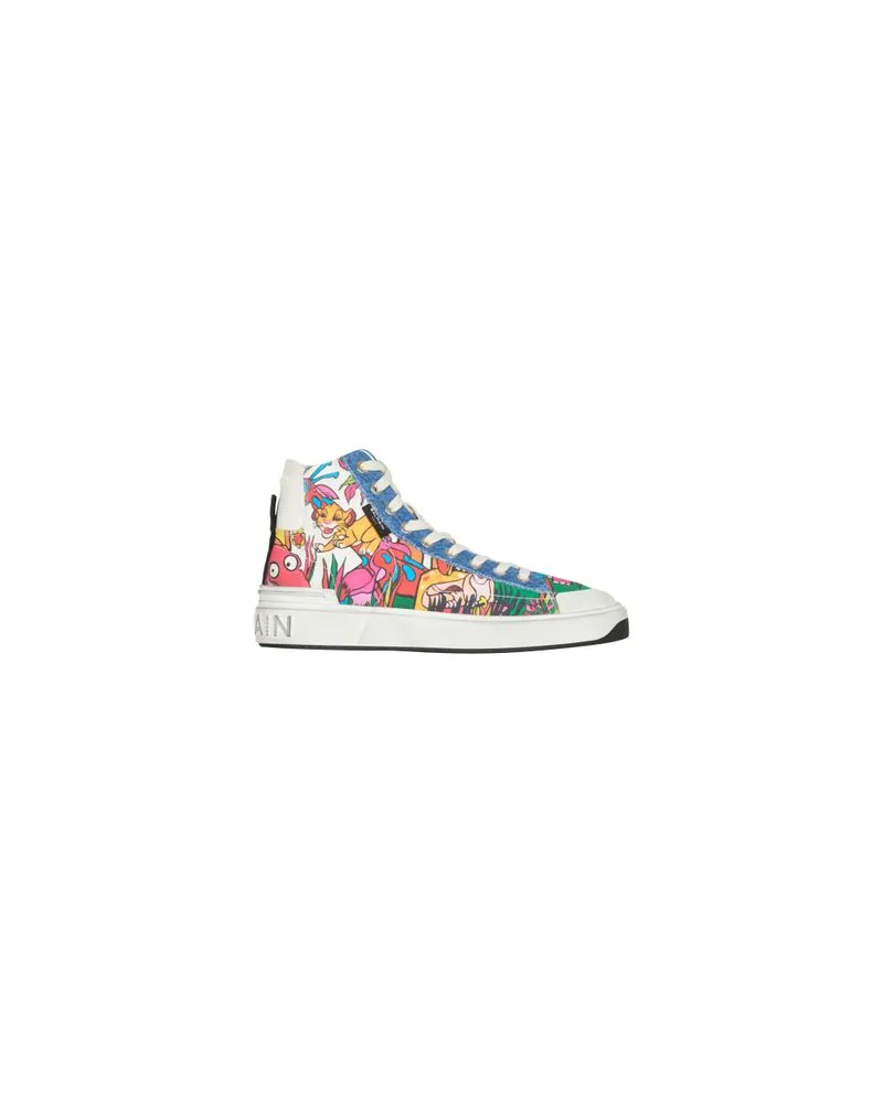 Balmain Disney X Balmain: König der Löwen - Turnschuhe B-Court High Top mit Enfant Précoce-Druckmotiv Multicolor