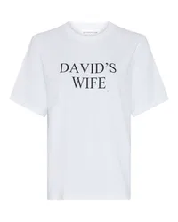 Victoria Beckham T-Shirt mit Slogan „david wife White