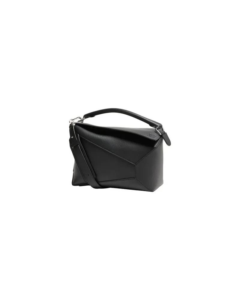 Loewe Medium Puzzle Edge bag in classic calfskin Black