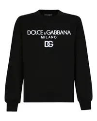 Dolce & Gabbana Jersey-Sweatshirt mit DG-Stickerei Black