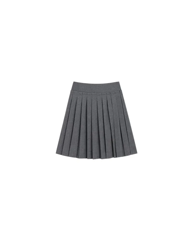 AMI Paris Plissierter Midirock Grey
