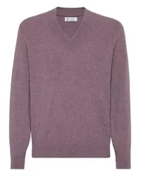 Brunello Cucinelli Pullover in Patentstrick Purple