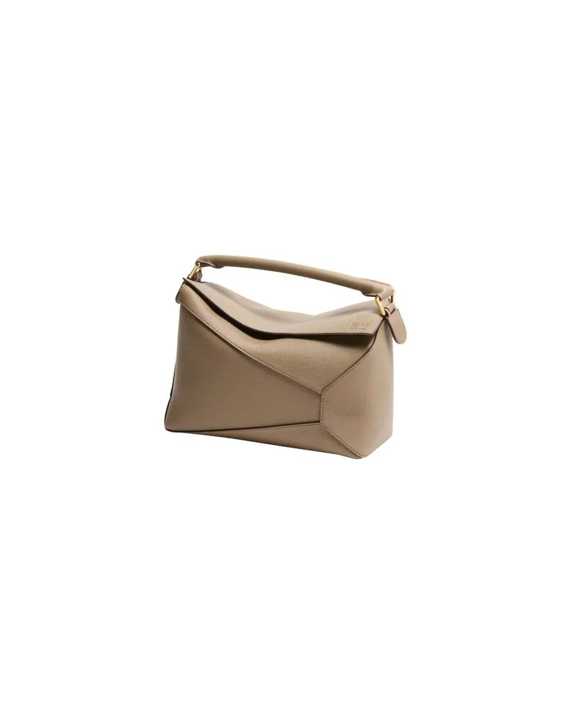 Loewe Mittelgroße Tasche Puzzle Edge Beige
