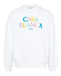 Casablanca Paris Sweatshirt mit Logostickerei White