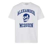 Alexander McQueen T-Shirt mit Logo Blue