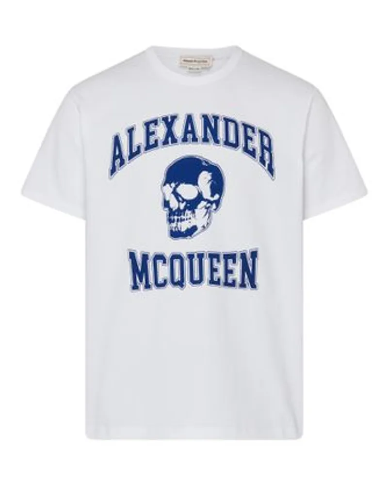 Alexander McQueen T-Shirt mit Logo Blue