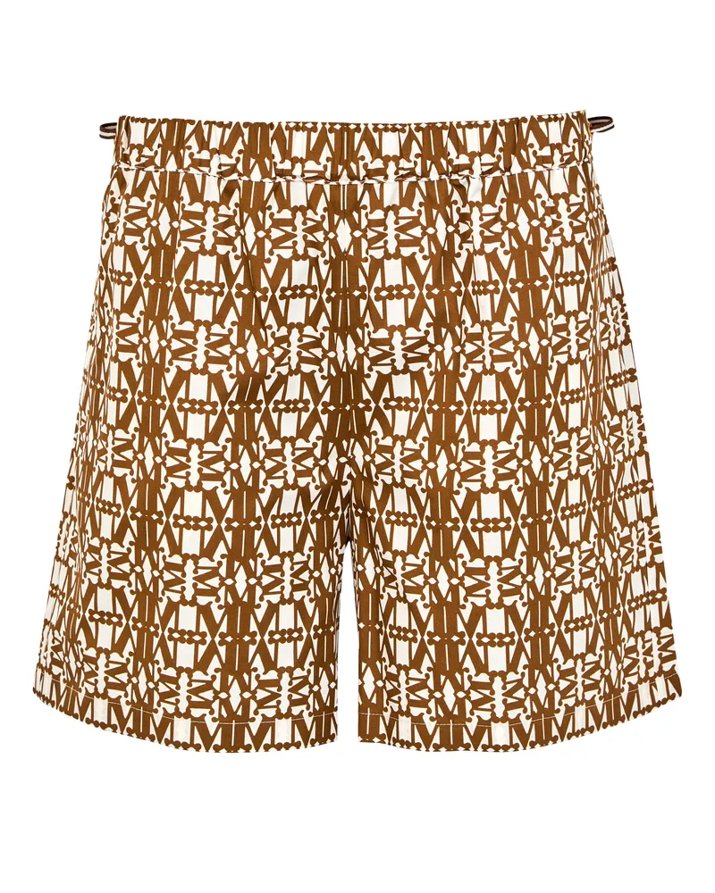 Max Mara Shorts aus Baumwollpopeline mit Print Taiga 