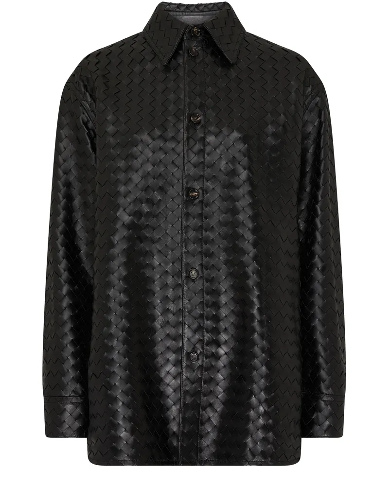 Bottega Veneta Lässiges Hemd aus Intrecciato-Leder 