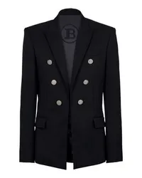 Balmain Zweireihiger Wollblazer Black