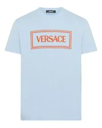 Versace Kurzarm-T-Shirt mit Logo Blue