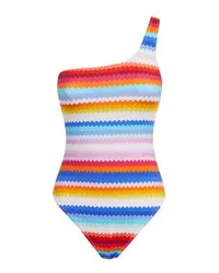 Missoni One-Shoulder-Badeanzug mit Zickzack-Print Multicolor