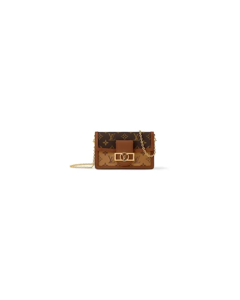 Louis Vuitton Dauphine Chain Geldbörse Brown