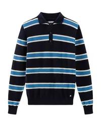 Woolrich Gestricktes Langarm-Poloshirt Blue