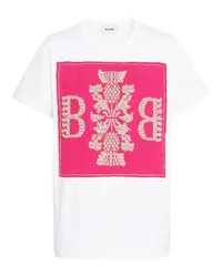 Barrie Baumwoll-T-Shirt mit Barrie Kaschmir-Logo-Patch Pink