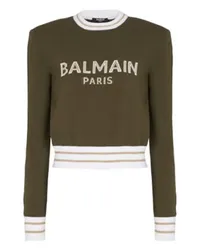 Balmain Cropped-Pullover Green