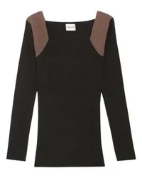 Claudie Pierlot Gerippter Pullover,meliert Black