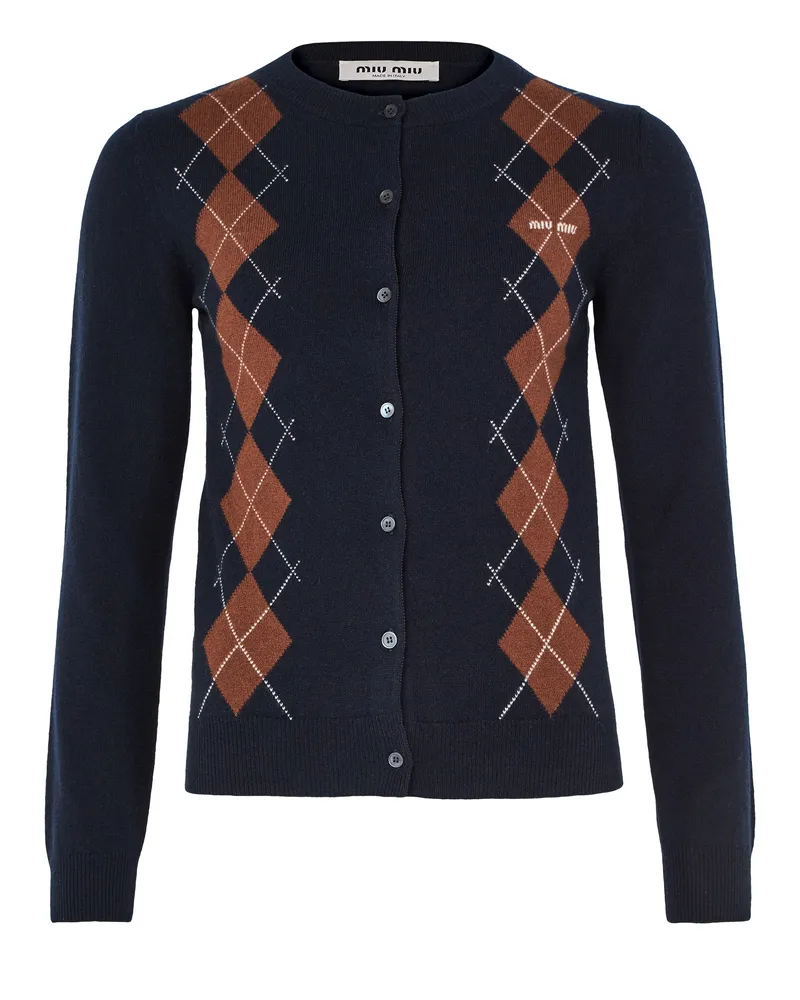 Miu Miu Cardigan Argyle aus Kaschmir 