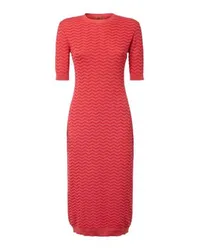 Missoni Longuette-Strickkleid mit Chevronmuster und rundem Halsausschnitt Red