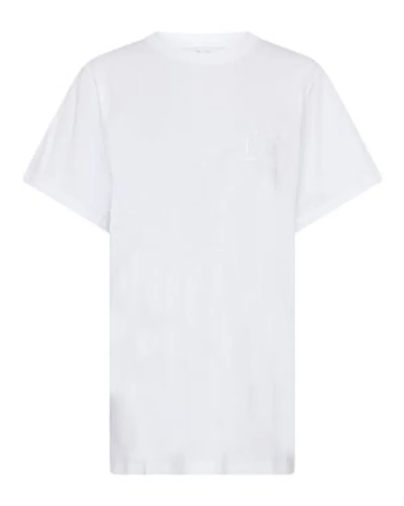 Max Mara Oversized-T-Shirt mit Logo Mango White