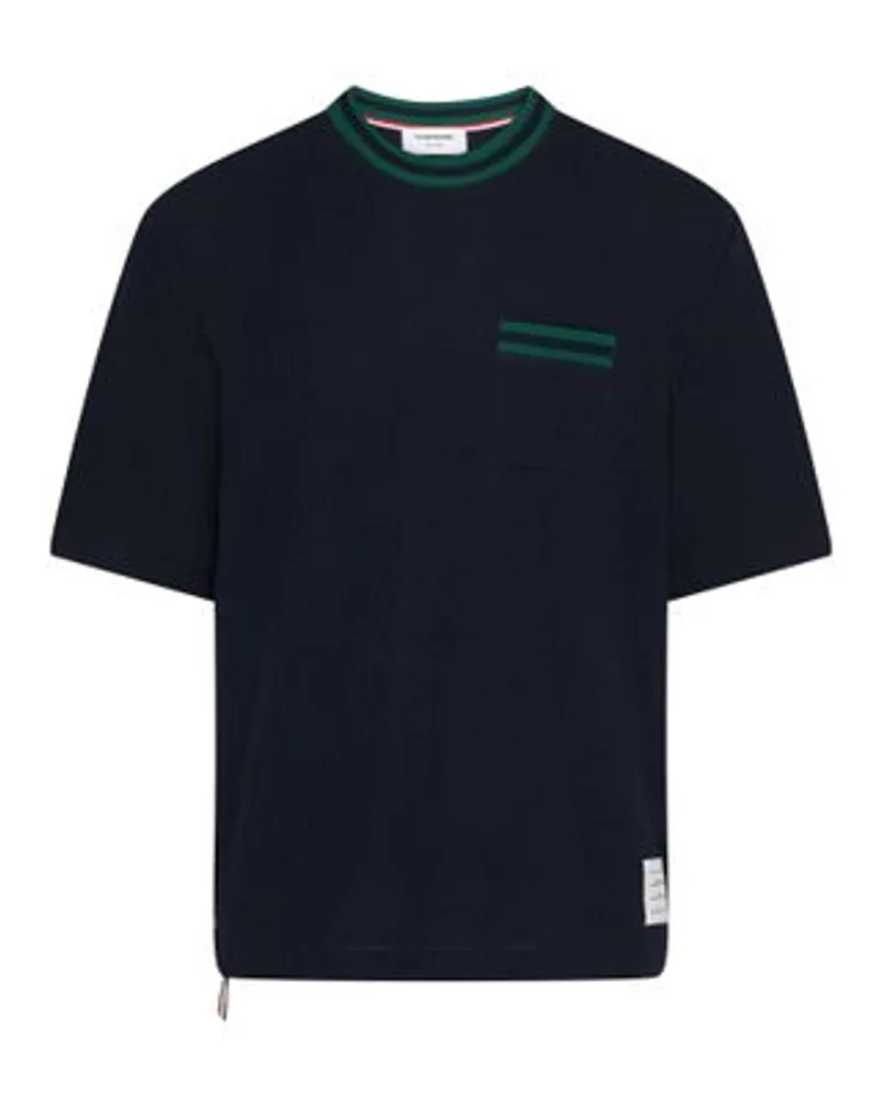 Thom Browne Kurzarm-T-Shirt Navy