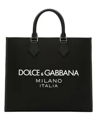 Dolce & Gabbana Großer Nylon-Shopper Black