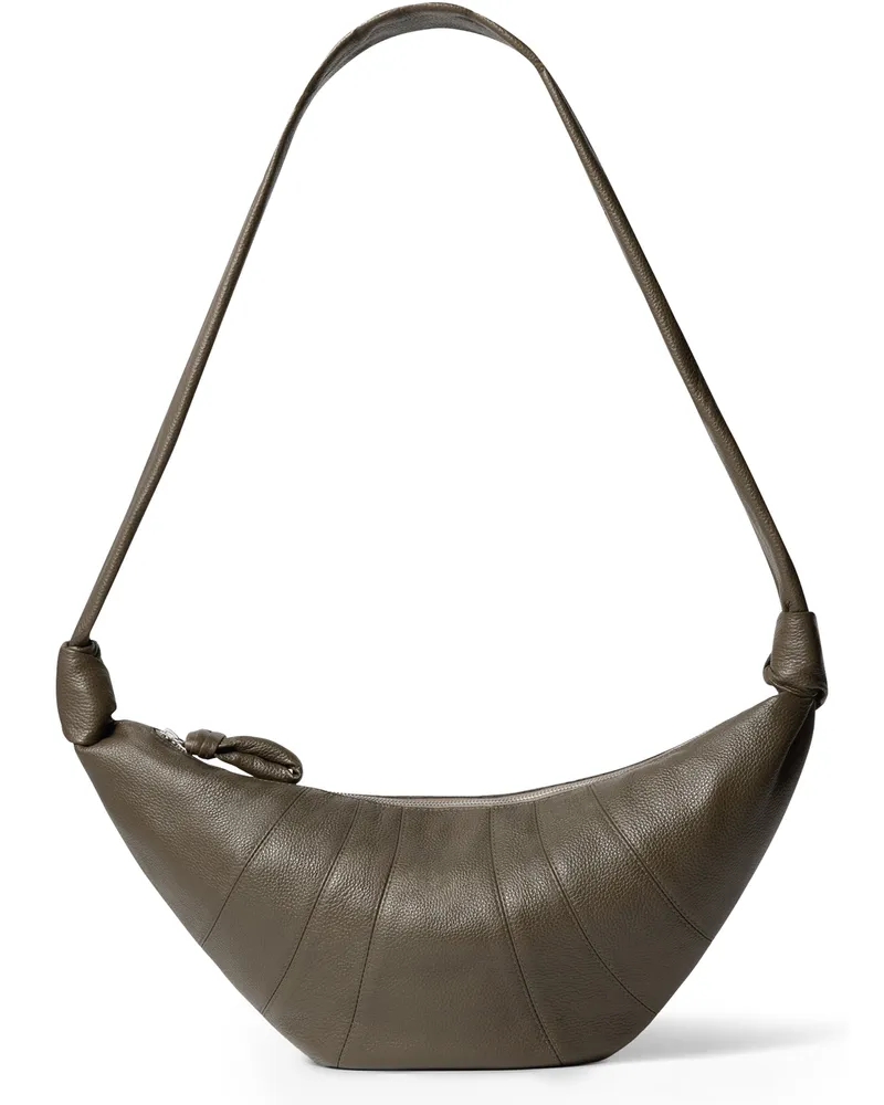 Christophe Lemaire Mittelgroße Tasche aus genarbtem Leder Croissant 