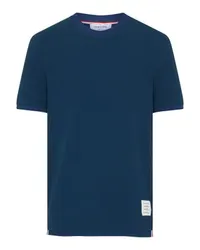 Thom Browne Kurzarm-T-Shirt mit feinen Streifen Blue