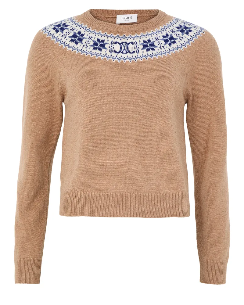 Celine Rundhalspullover aus Fair Isle kaschmir 